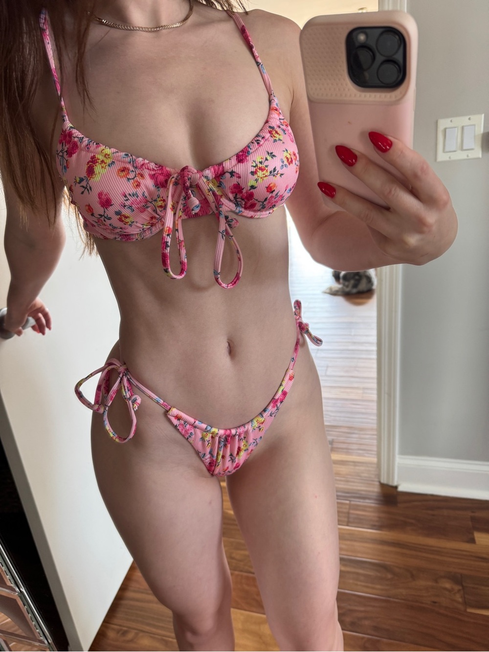 Pink Floral Bikini